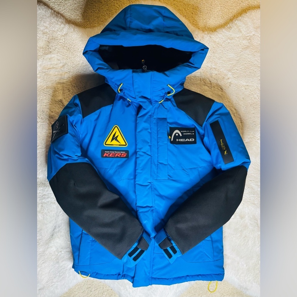 Vintage Head Blue Waterproof Ski Snow Winter Parka Jacket Coat Size: Medium